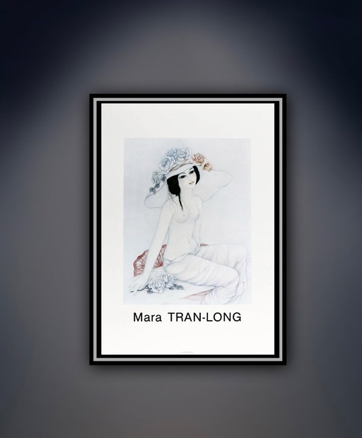 Mara Tran Long: Nu Aux Roses. Offsetlithografie in uitstekende staat.