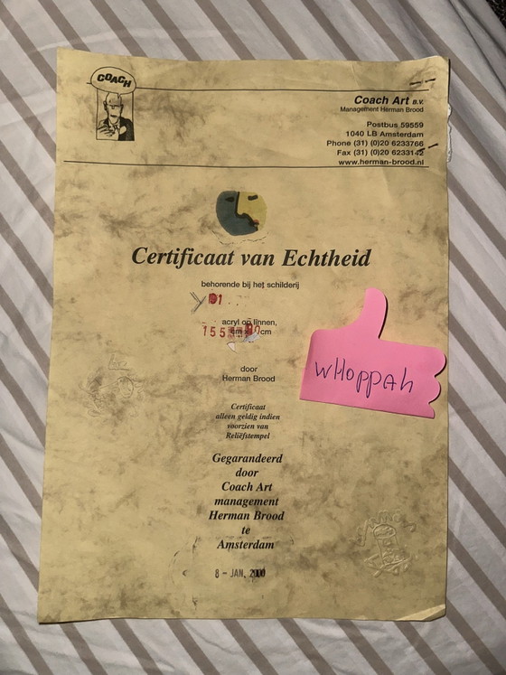 Herman Brood Original Painting With Certificate I, Paintings & Drawings, Other, Canvas, Multi Color (photo 6 of 6)