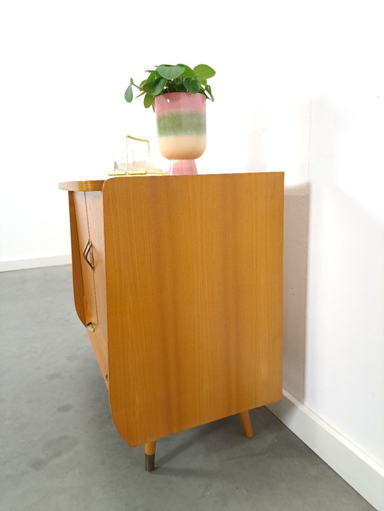 Image 1 of TV audio LP furniture with brass handles and slanted legs