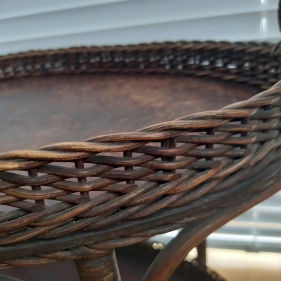 Image 1 of Vintage rattan side table.