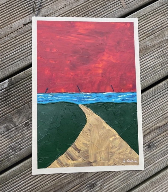 Image 1 of Acryl op papier. Formaat 30x21cm.