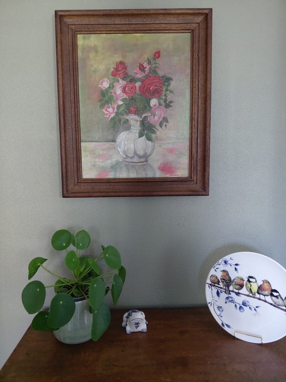 Image 1 of Vintage painting vase flowers from Lierssum