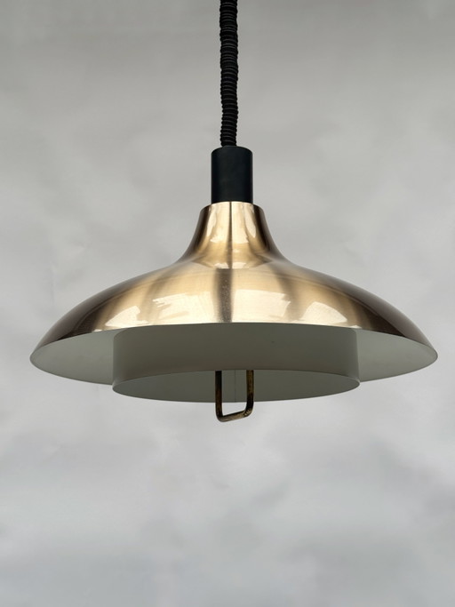 Vintage Dijkstra hanglamp | Metalen lamp in mid-century modern stijl uit de jaren 70 | Verstelbare hoogte (photo 2 of 6)