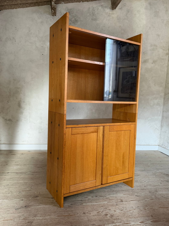Image 1 of Vintage eikenhouten vitrineboekenkast