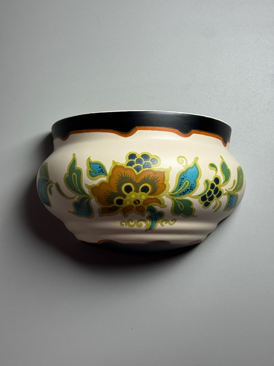 Plateelbakkerij Zuid-Holland - Vaso da parete / Cachepot Art Déco Gouda — Anni '30 – Vasi per piante (photo 3 of 15)