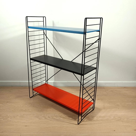 Freestanding teak shelving unit by A. Dekker – Tomado – Bookcases, Metal, Mid Century Modern (photo 9 of 9)