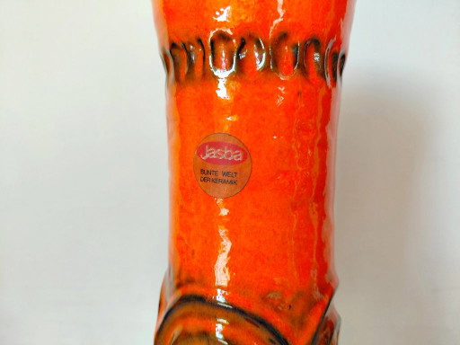 Vintage Jasba Keramik Vase, mit Spiralrelief WGP 1970er Jahre – vazen, Ceramic (photo 2 of 13)