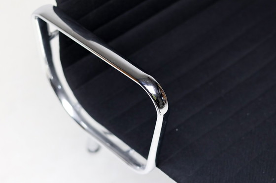 Image 1 of Set of six Vitra Eames EA 108 black, swivel, chairs..