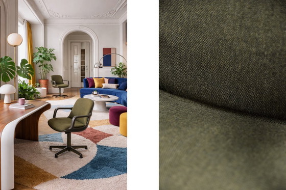 Image 1 of Vintage Mid-Century German Modern Office Chairs by Charles  Pollock for Comforto, 1970s, Set of 2