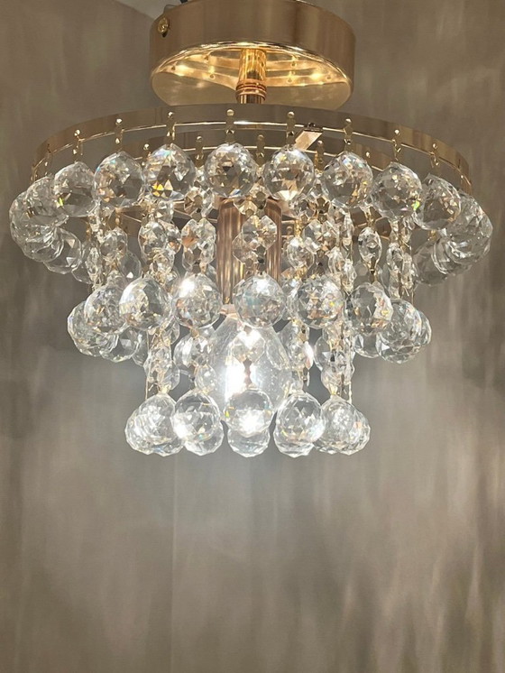 Image 1 of 2x Gemerkte Swarovski Strass Kristallen Plafoniere Hanglamp