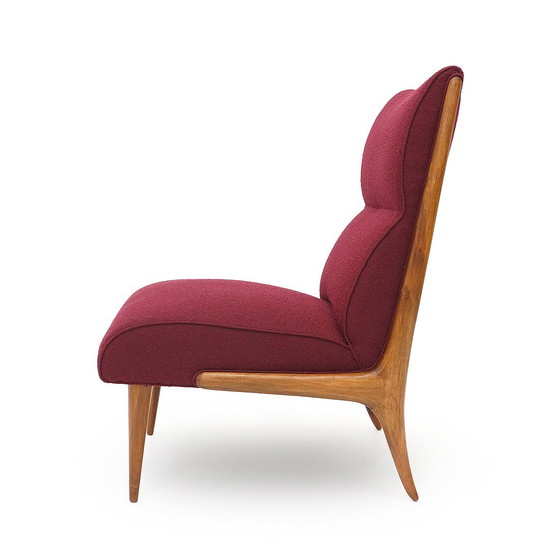 Image 1 of Paire de fauteuils en bois et bouclette, années 1940