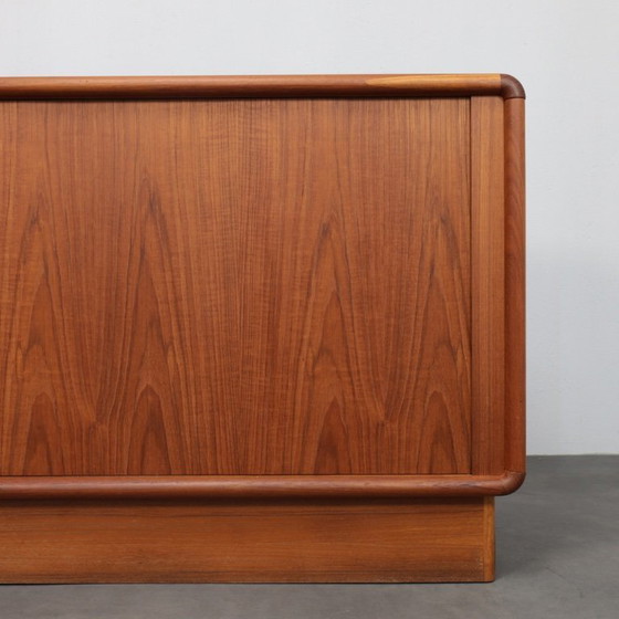 Image 1 of Danish Modern Teak Sideboard with Tambour Doors by Kibaek Møbelfabrik, Denmark, 1970s