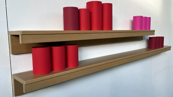 Image 1 of 'Die Collection' Wohnwand 8-teilig mit Vitrine, Schubladenkonsolen, Bücherborden in Esche natur Esche