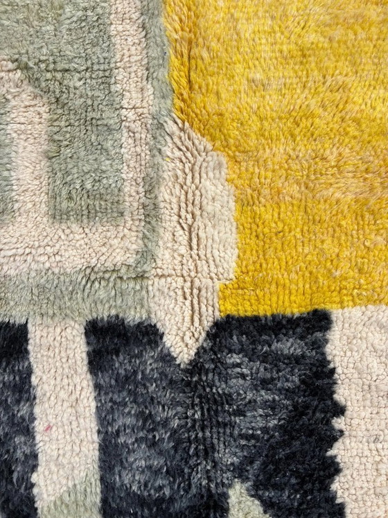 Image 1 of TAPIS MAROCAIN BERBERE 200x260 cm , Tapis coloré Beni Ourain, Tapis en laine fait main, Tapis shaggy, Tapis berbère décoratif, T