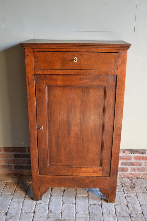 Antique Oak Wood Spindle Cupboard, Bread Cupboard