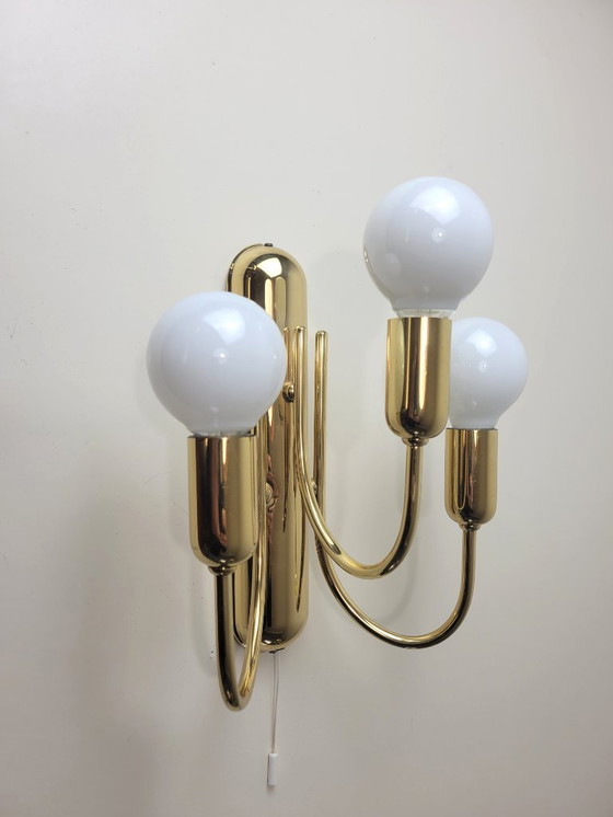 Image 1 of Lampade da parete vintage in ottone in stile Hollywood Regency di Sölken Leuchten