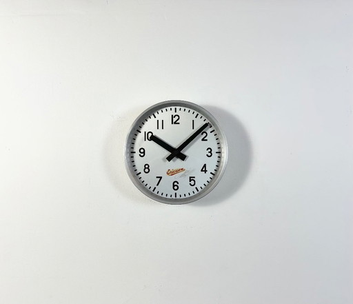 Grey Industrial Wall Clock from Ericsson, 1960s