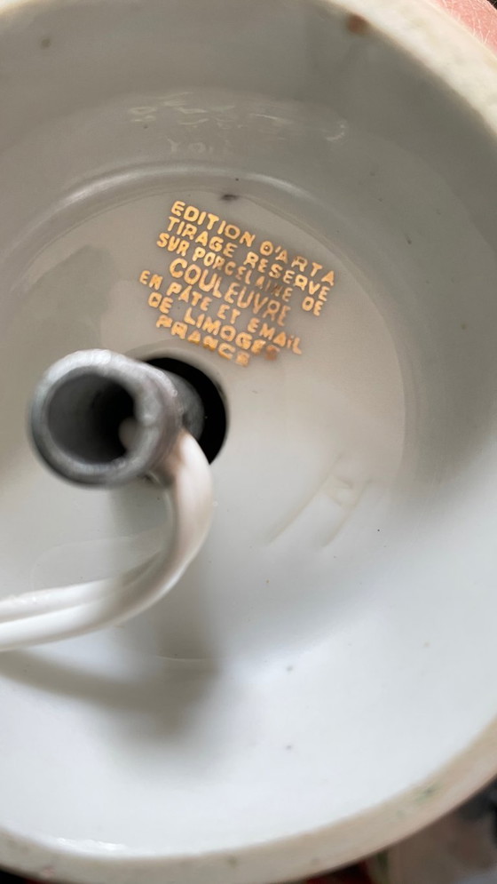 Image 1 of Lámpara de porcelana de Limoges, Francia