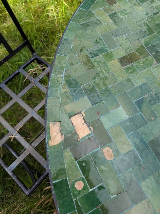 Image 1 of Table en Mosaïque de Marrakech - Marrakech Mosaic Table + 4 chairs