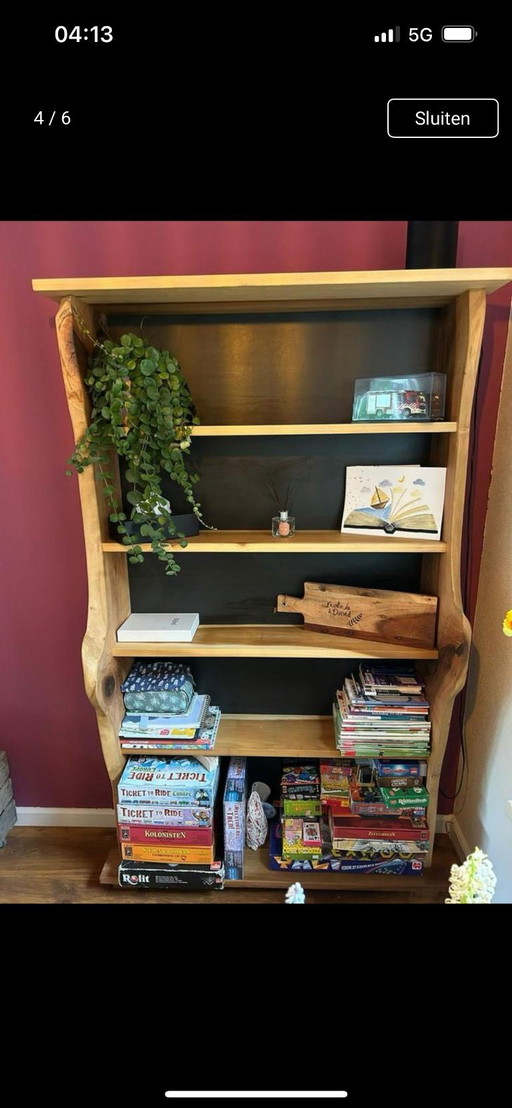 2x walnut bookcases