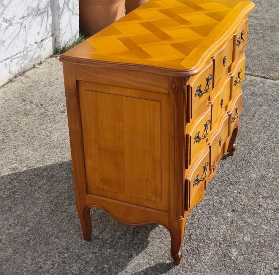 Vintage Franse ladekast van kersenhout - Commode - Louis XV-stijl - jaren 70 – Ladekasten, Metal, Other (photo 12 of 22)