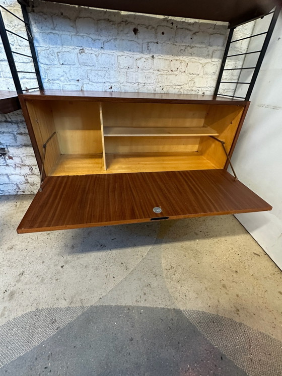 Sistema a parete vintage Combineurop 1960, Meurop, Armadi a muro, Metallo, Legno, Nero (foto 5 di 10)