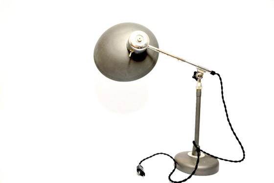 Table lamp Ferdinand Solère, 60s, Metal, Grey, Vintage (photo 5 of 12)