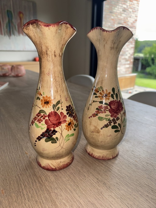 2 vases from Faïencerie de Jemappes