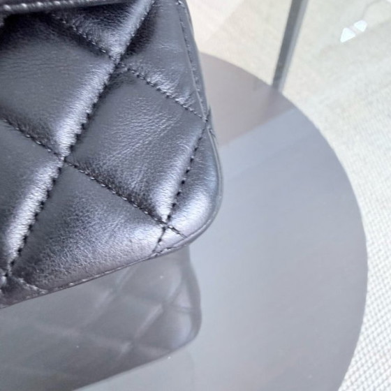 Image 1 of Chanel Classic Flap Medium - Special Valentine Edition 25CM Quilted Lambskin Black Silver Hardware Series 19
