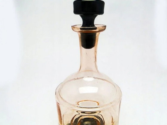 Caraffa Art Déco di Hortensja Glassworks, Polonia, anni '30, Bicchieri e caraffe, Vetro, Nero (foto 2 di 8)
