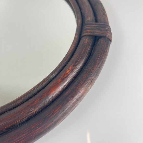 Image 1 of Round rattan mirror, 1970
