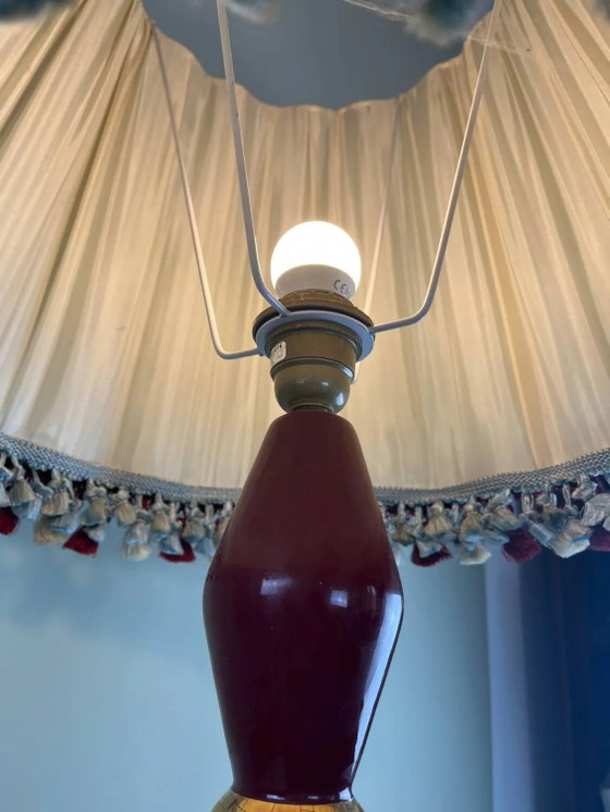Grande lampada vintage in ceramica rossa firmata Drimmer – paralume pl – Lampade da tavolo, Porcelain, Metal (photo 14 of 21)