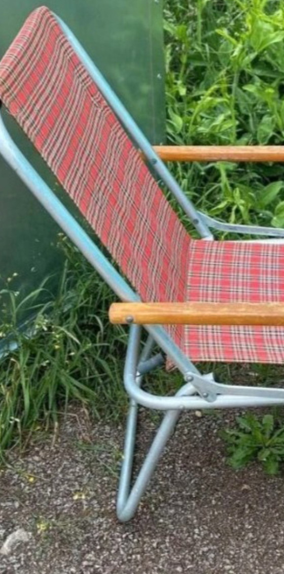Image 1 of chaise pliante vintage, chaise de camping, chaise de jardin