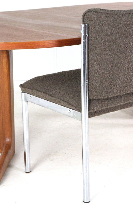 Image 1 of Vintage eetkamerbankje stoelen eetstoelen nieuw gestoffeerd