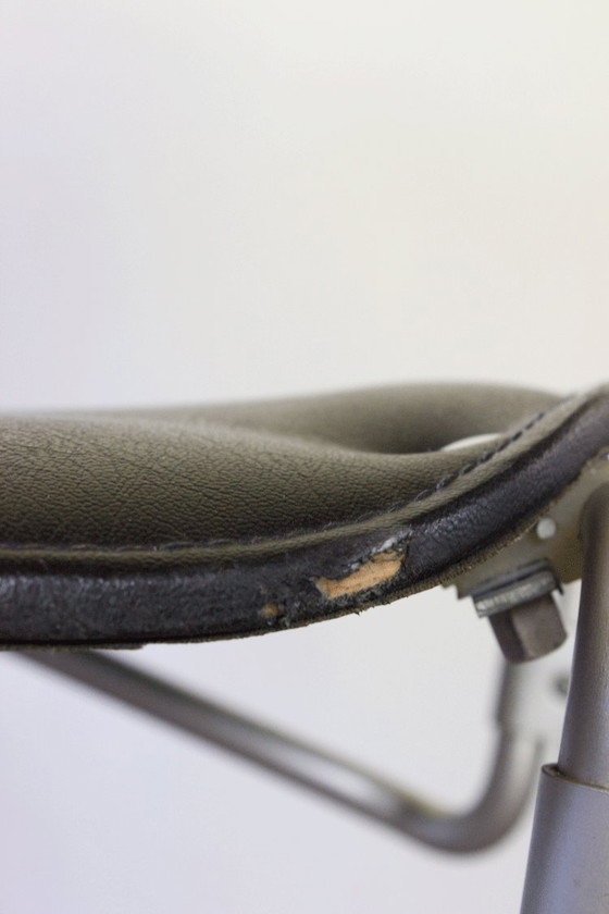 Image 1 of 5 x Aluflex Armin Wirth Black Skai Chairs 1950s