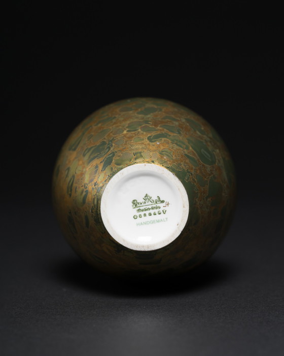 Image 1 of Vase en porcelaine peint à la main Hans Wohlrab Rosenthal H. Drexler Duo Goldfeuer