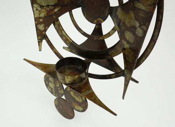 Image 1 of mid century modern henrik horst wall CANDLE HOLDER iron brutalist style