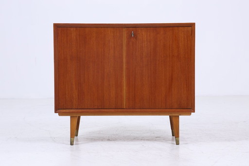 Vintage teak chest of drawers | Mid - Century drawer cabinet | wood storage 60s 70s #07-43