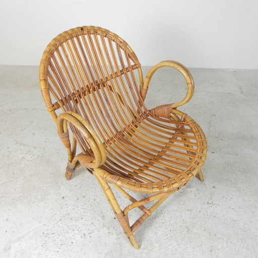 Rohe Noordwolde bamboo, rattan chair, 1950s