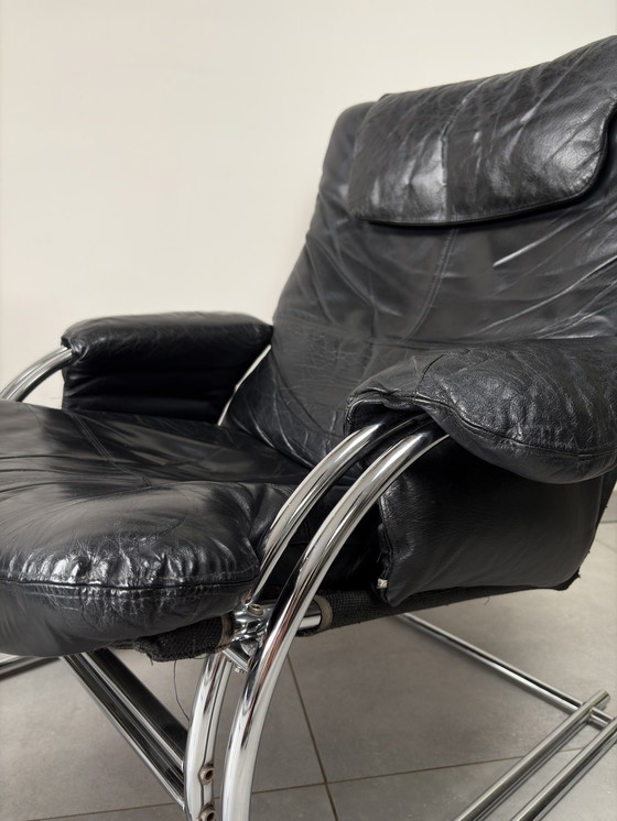 Image 1 of Vintage Bauhaus Loungestoel met Ottoman