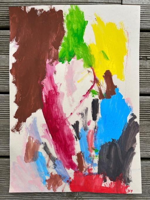 Gouache on natural paper. Size 30x40cm.