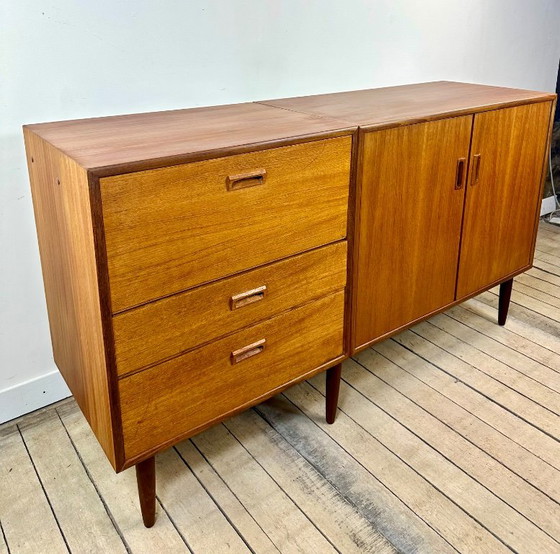 Meuble en Teck Kempkes Vintage Pays-Bas Années 60 – Buffet bas, Wood (photo 11 of 13)