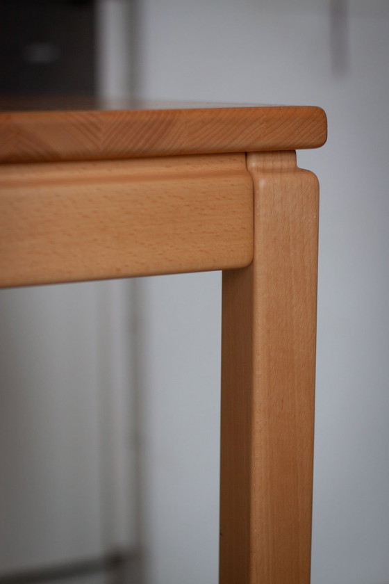 Image 1 of Table de salle à manger en hêtre de conception danoise fabriquée par "Brødrene Andersen", années 1960