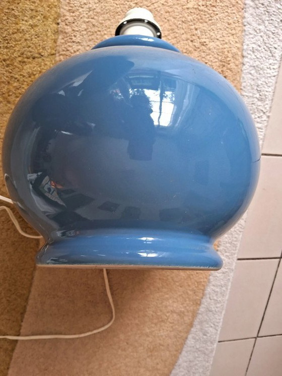 Image 1 of Base de lampe vintage bleue