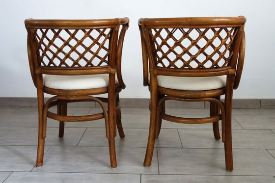 Image 1 of Rattan Table and Two Armchairs Set, 1960s