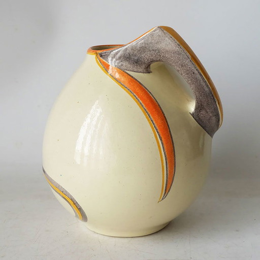 Kennemer Pottery Velsen - Art Deco, decorated earthenware jug