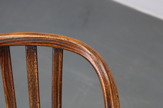 Image 1 of 1960 Antonin Suman Ensemble de six chaises de salle à manger en hêtre, restaurées