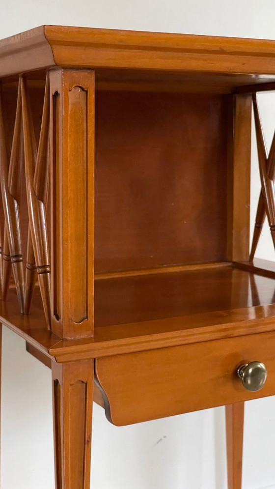 Image 1 of TABLE de Chevet pieds Compas VINTAGE