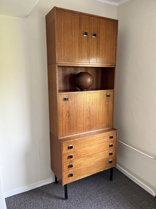 Vintage CombinEurop cabinet – teak veneer – 3-piece – drinks cabinet / wall cabinet