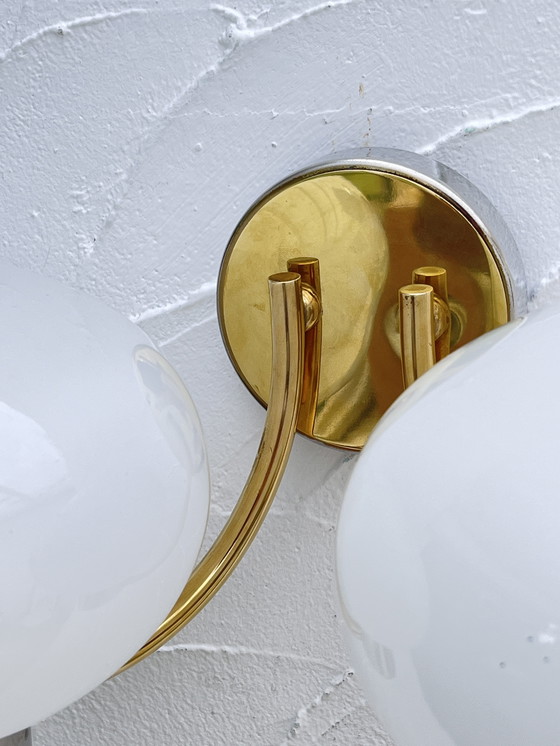 Image 1 of Doppia applique in ottone opalino